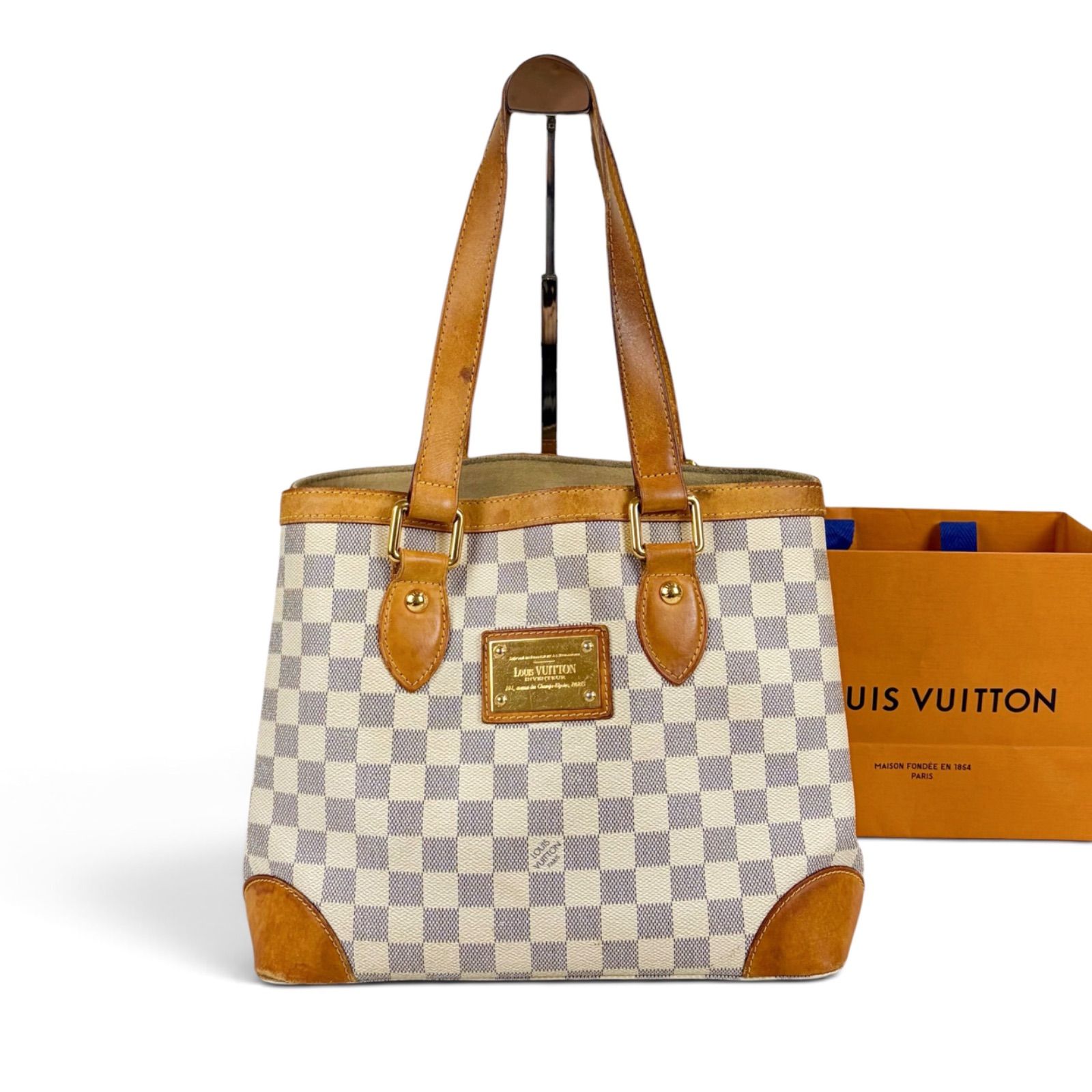 LOUIS VUITTON　ルイヴィトン　ダミエアズールレザー　ハムステッドPM トートバッグ　ショルダーバッグ　肩掛け