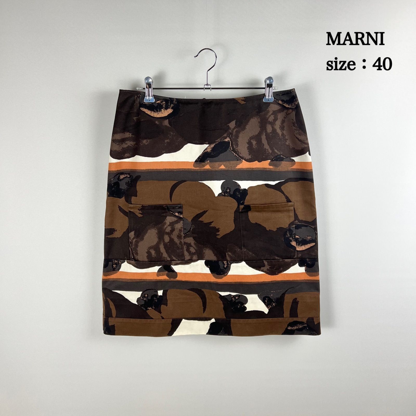MARNI 2012aw archive OVP skirt 40 マルニ 総柄 スカート コットン オーバープリント レア アーカイブ 希少サイズ 6,958円