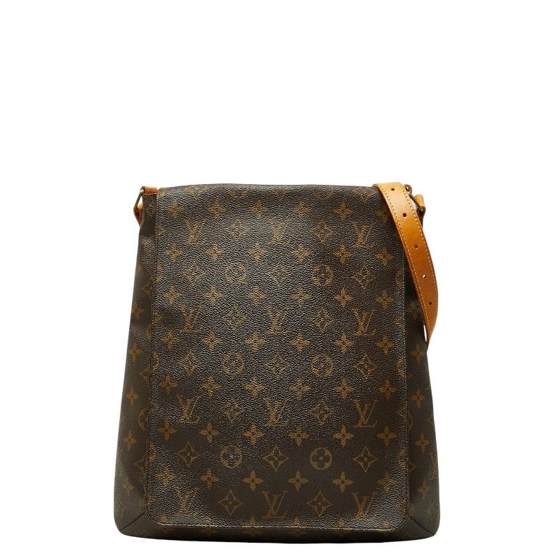ルイ ヴィトン モノグラム ミュゼット 斜め掛け ショルダーバッグ M51256 ブラウン PVC レザー レディース LOUIS VUITTON【1-0281865】