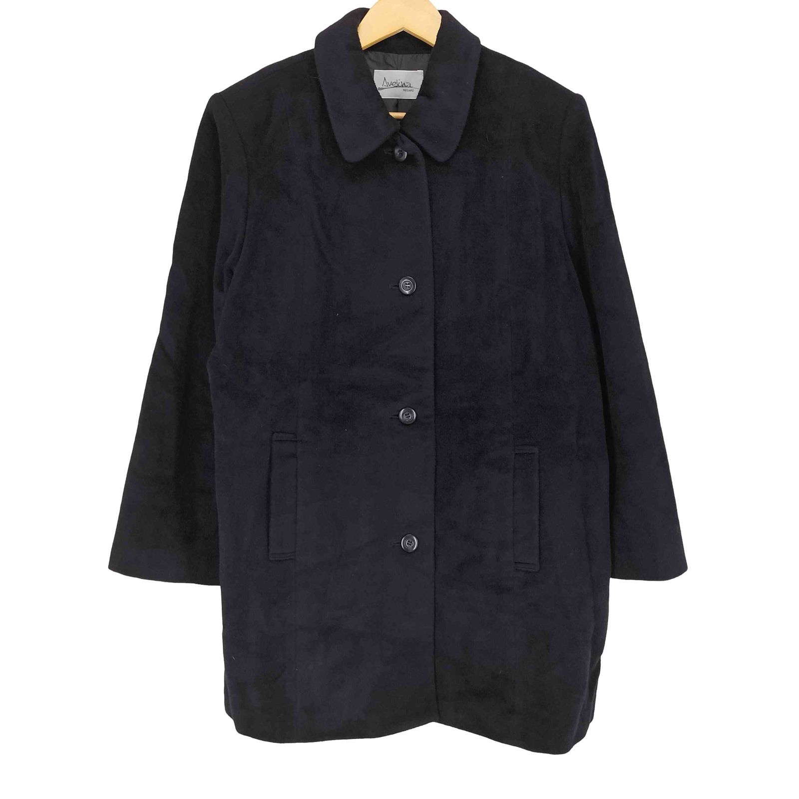 ユーズドフルギ USED古着 Avelina ANGOLA＆WOOL アンゴラ混 ステンカラーハーフコート レディース 158