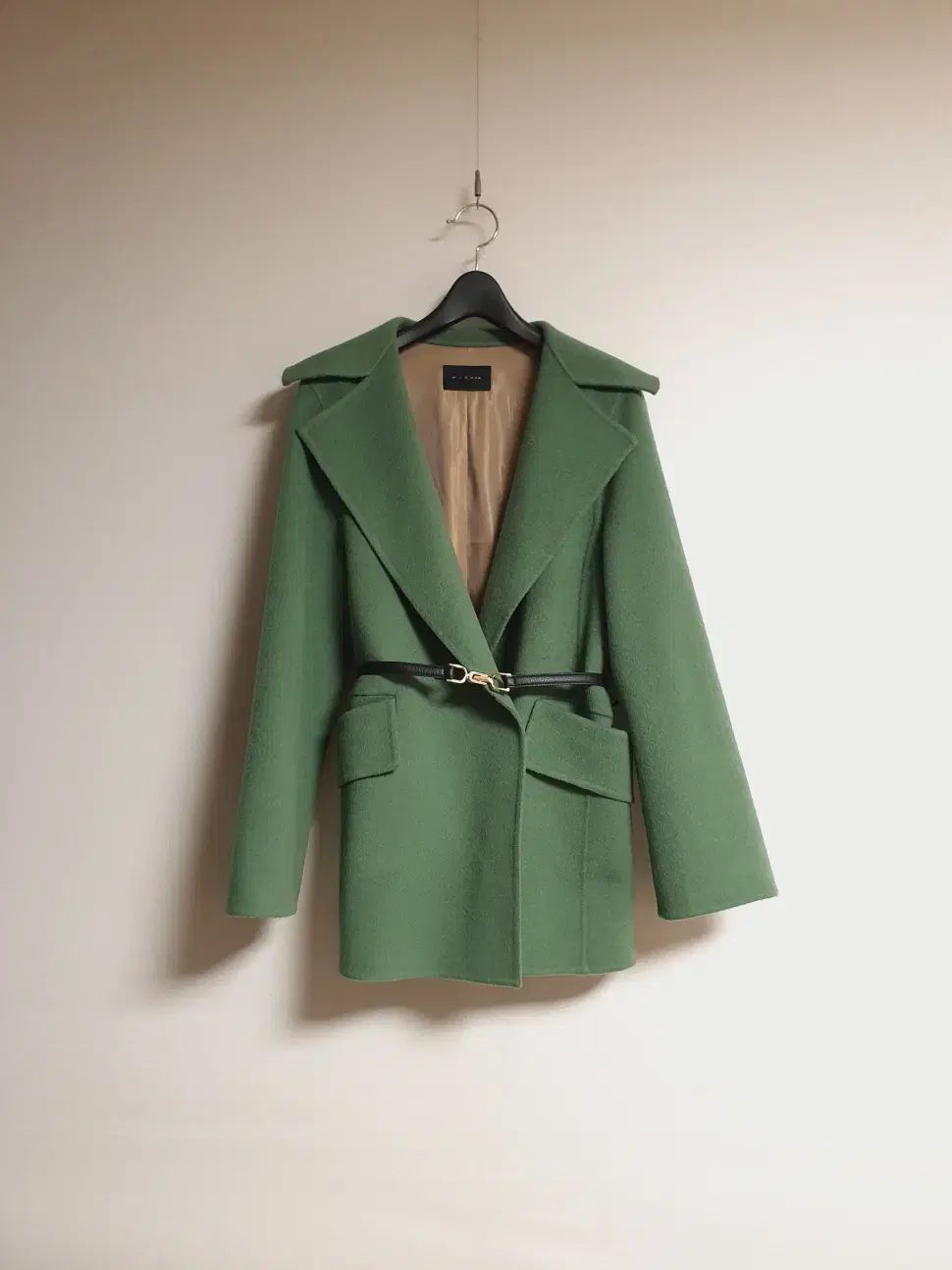 ミシャ MICHAA グリーン カシミア ウール ハンドメイド コート 55 サイズ 正規品