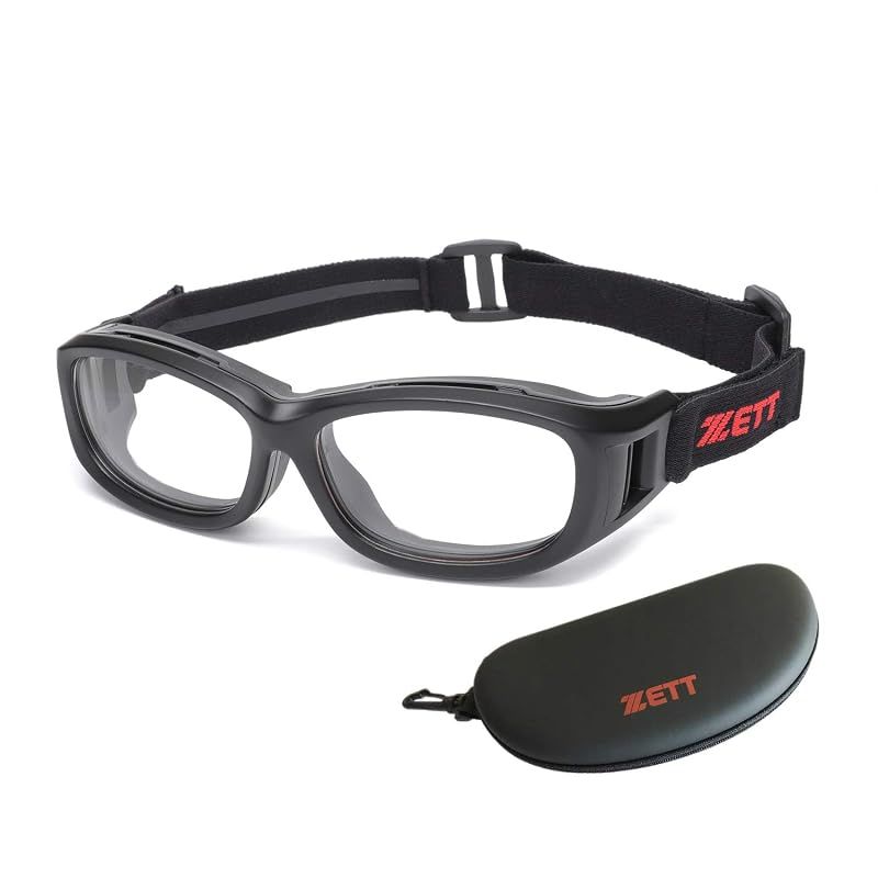 【新品】 [Megane Style] ZETT ゼット メガネ ZT-301 野球 ゴーグル スポーツメガネ 伊達メガネ 度なし ジュニア 子供 キッズ 少年野球 アイガード 保護 (マットブラック, 度なしレンズ（HOYA1.60）)