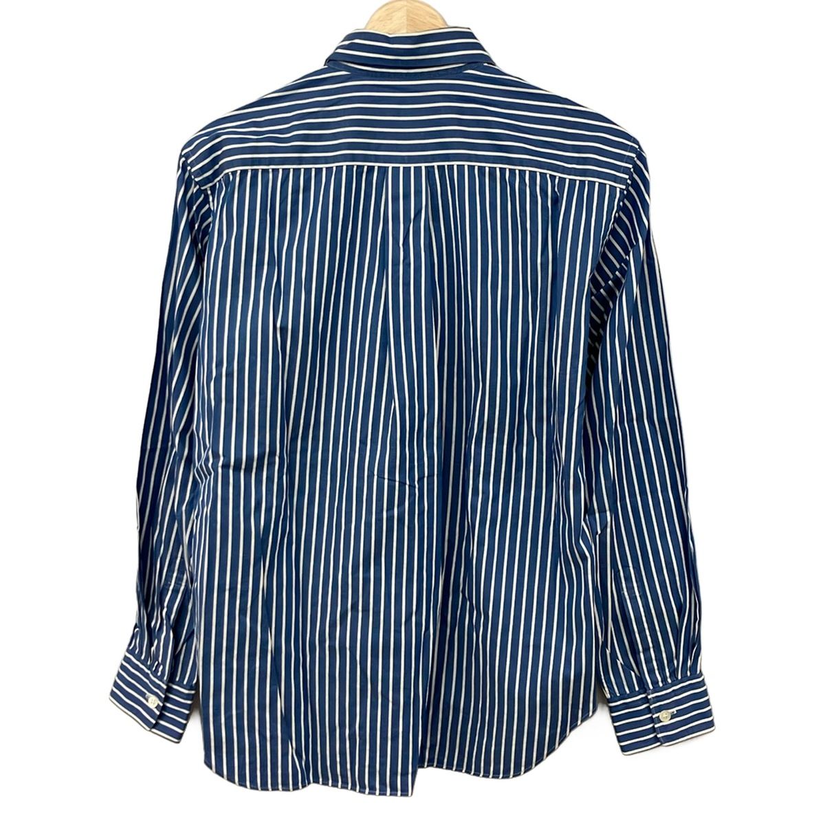 COMMEdesGARCONS HOMME DEUX(コムデギャルソンオムドゥ) 長袖シャツ サイズXS メンズ美品  - ネイビー×白 ストライプ COMMEdesGARCONS HOMME DEUX(コムデギャルソンオムドゥ) 長袖シャツ