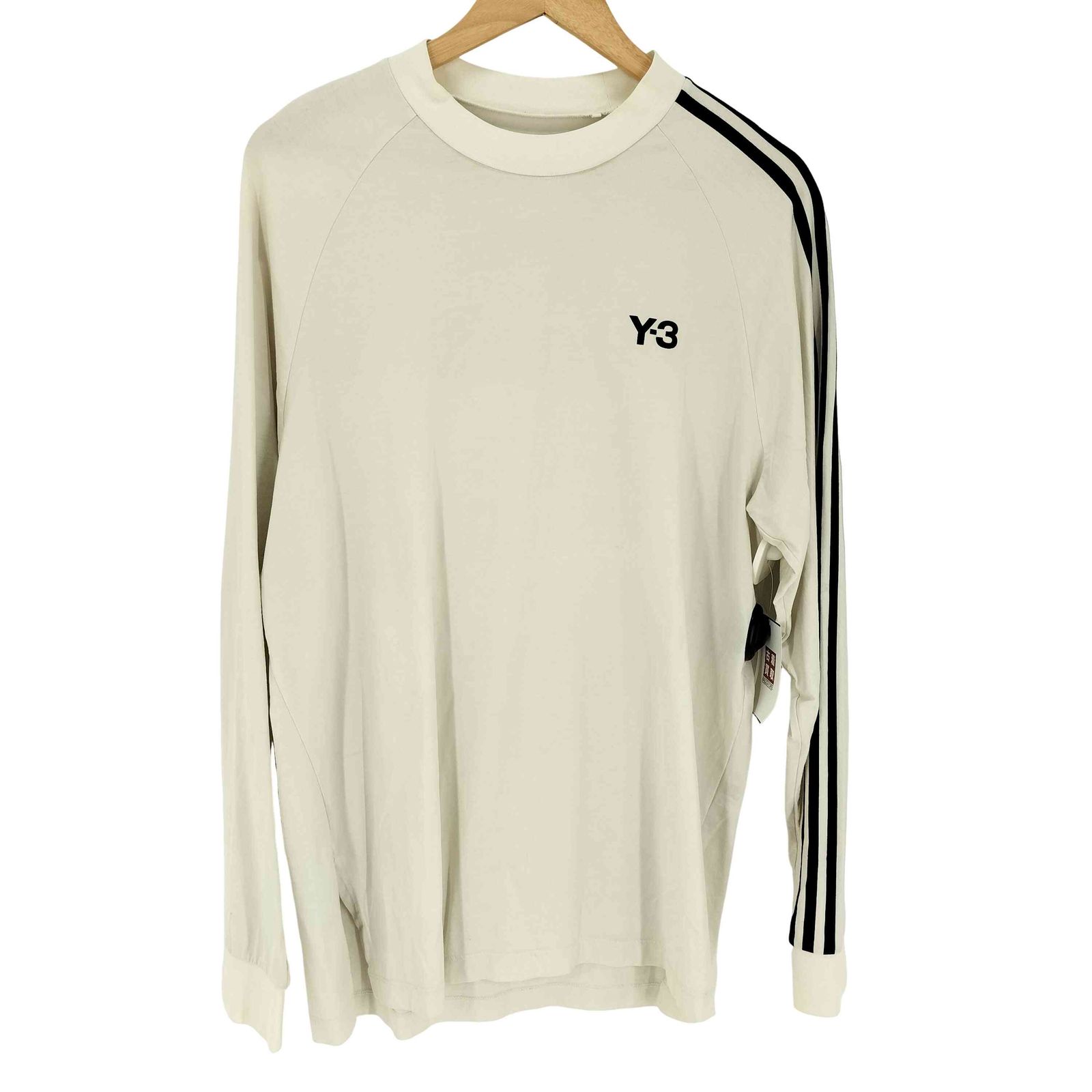 ワイスリー Y-3 3S LS TEE スリーストライプ クルーネック ロングスリーブ カットソー メンズ JPN：S