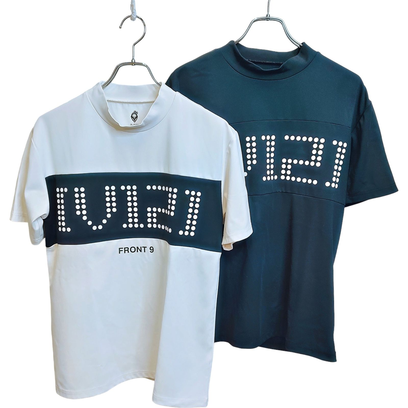 V12 ブイトゥエルブ ゴルフ 2 PACK MOCK_WM 2枚セット 半袖 モックネック Tシャツ V122211-CT36 M ブラック/ホワイト メンズ