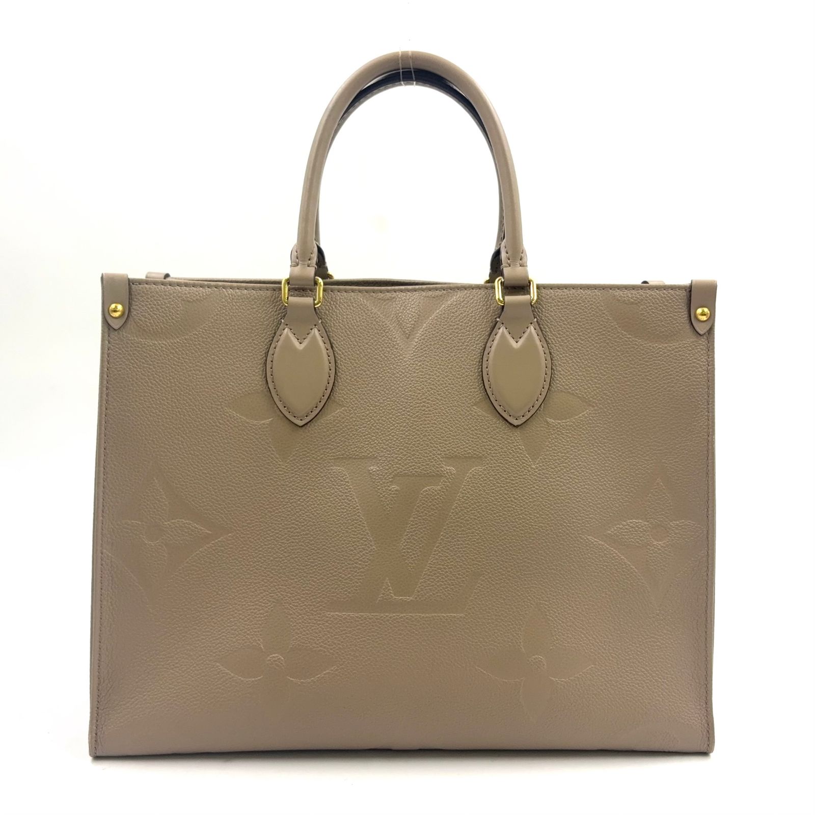 【新着】LOUIS VUITTON オンザゴー MM 2WAY RFID対応 グレインレザー ベージュ トートバッグ ゴールド M45607 112,265円