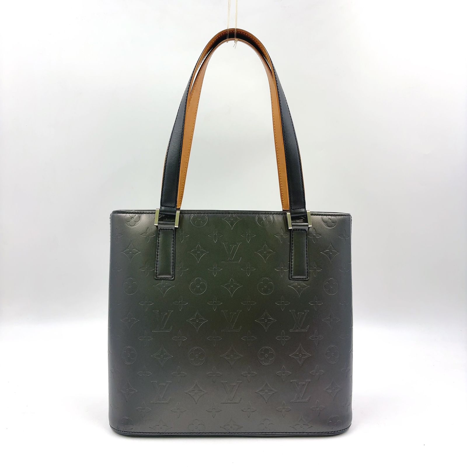【新着】LOUIS VUITTON ストックトン モノグラムマット モノグラムマット ノワール レザー、カーフ ブラック、ライトブラウン ハンドバッグ シルバー M55112