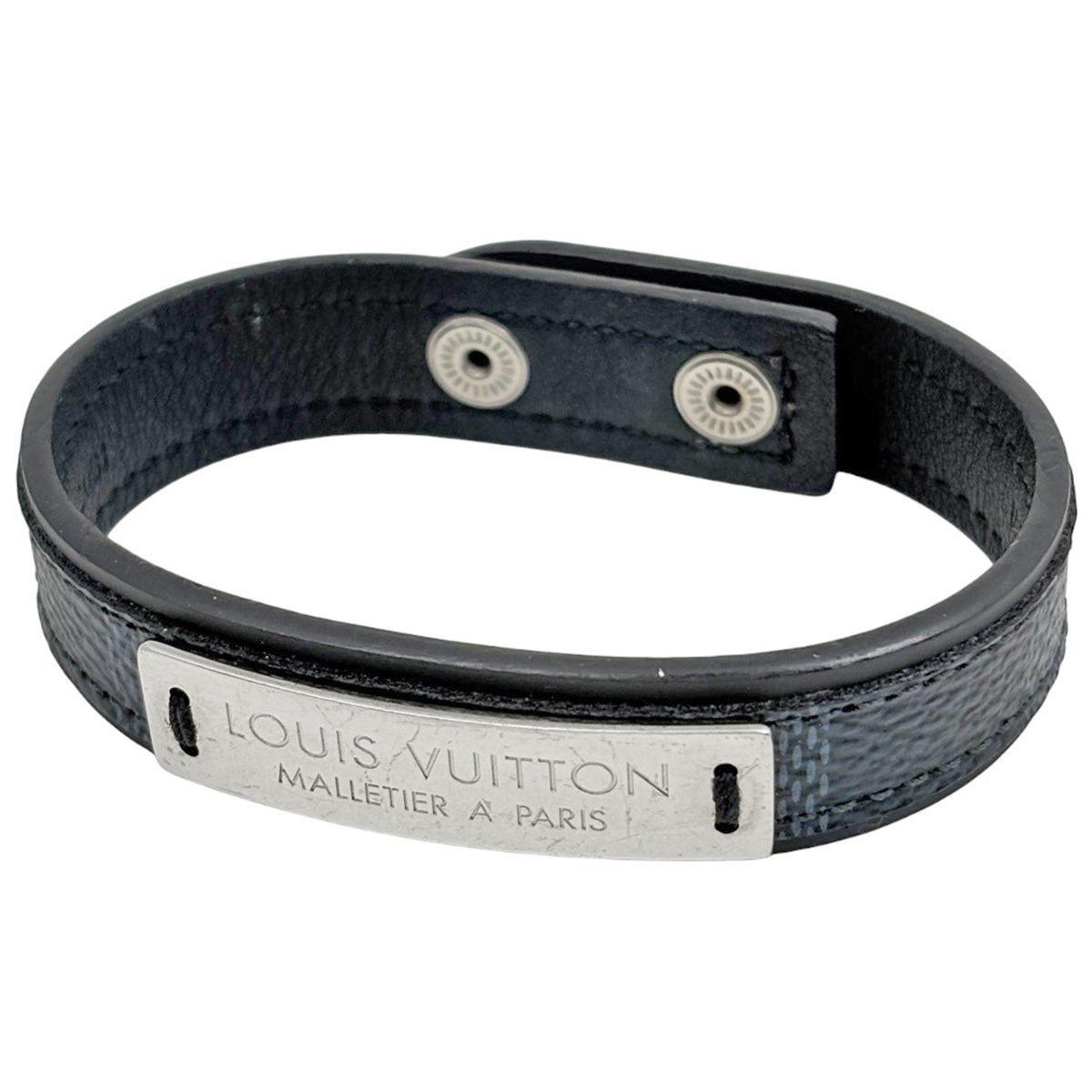 ルイ・ヴィトン Louis Vuitton ブラスレ プルイット バングル ダミエコバルト ブラック ネイビー レディース 【中古】