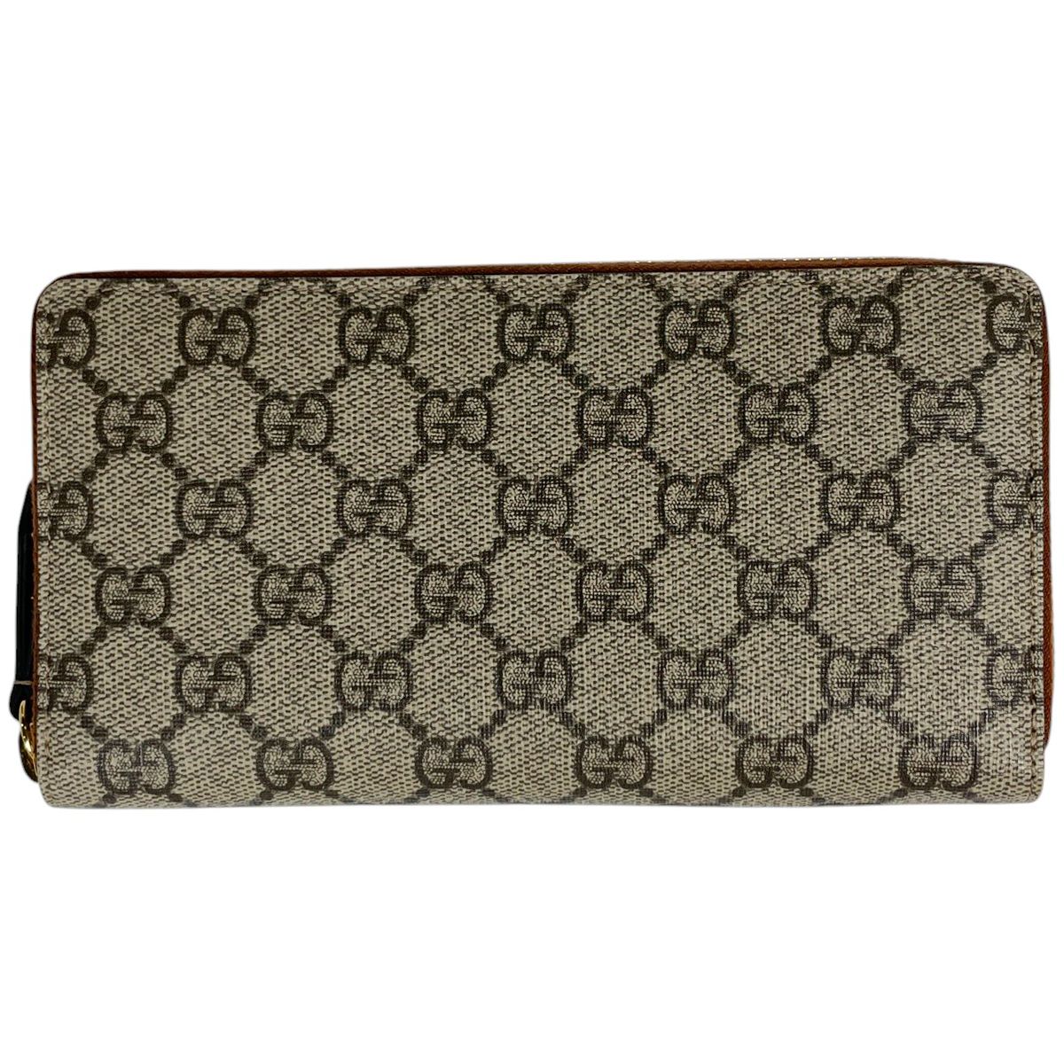 グッチ GUCCI 長財布 GG柄 ラウンドジップ GGスプリーム ベージュ 410102 レディース 【中古】