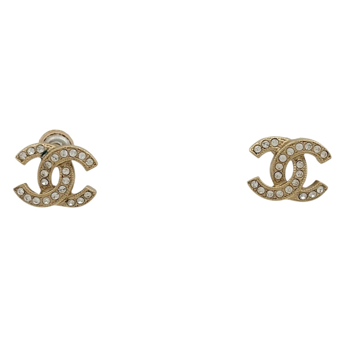 シャネル CHANEL ピアス ココマーク GP ラインストーン ゴールド レディース 【中古】