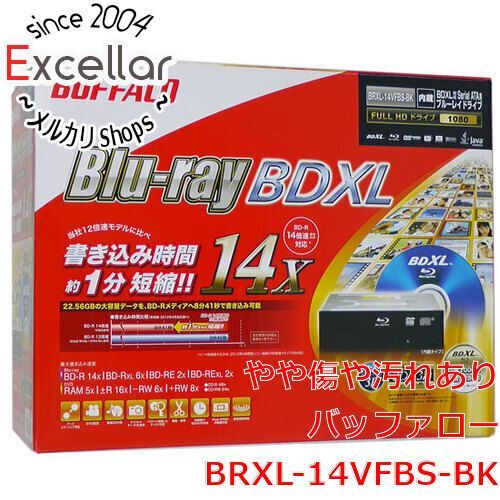 [bn:4] BUFFALO製　内蔵Blu-rayドライブ　BRXL-14VFBS-BK 元箱あり