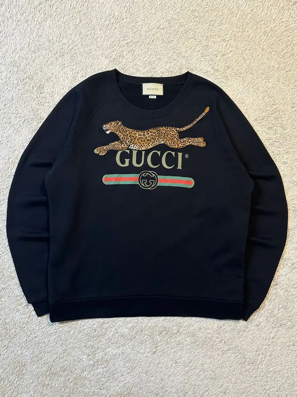 XL グッチ ヒョウ柄 レオパード ロゴ スウェットシャツ スウェット