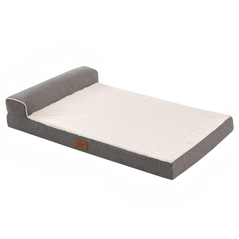 【新品】 EMME 犬 ベッド ペットベッド ペットソファー ペットクッション 枕付き クッション性が 高反発 ふわふわ もこもこ 寒さ対策 高齢犬 子犬 猫 多頭飼い 取り外せるカバー 滑り止め 中型犬 大型犬 洗える ペット用ベッド 107×66×16cm