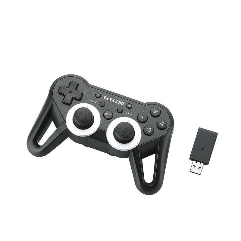 【新品】 エレコム ゲームパッド ワイヤレス接続 12ボタンアナログスティック搭載 振動/連射 高耐久 ブラック JC-U3412SBK 1 9,467円