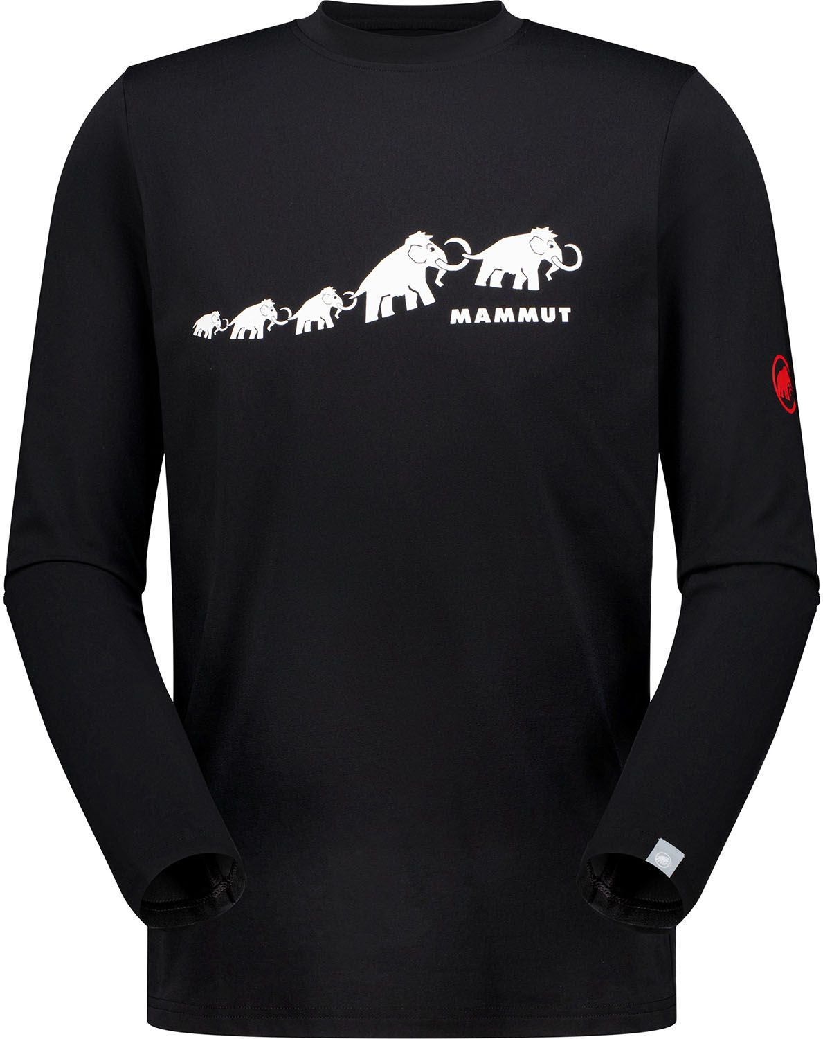 マムート MAMMUT アウトドア QD ロゴ プリント ロングスリーブ Tシャツ アジアンフィット メンズ 男性 長袖Tシャツ 速乾 お出かけ 旅行 ハイキング 買い物 1016-01030 101601030 00710 BLACKPRT5