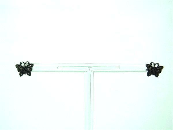 ANNASUI DM7964 Rhinestone Butterfly Earrings Accessory for Women Silver