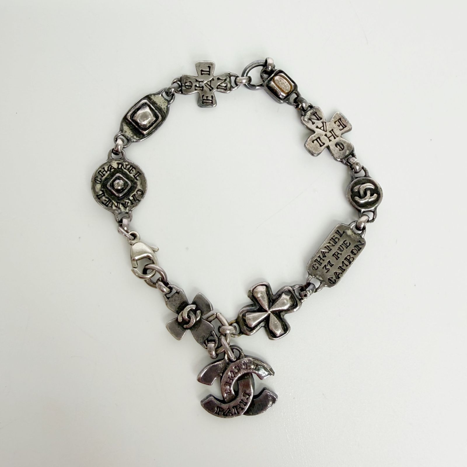 中古】CHANEL シャネル ココマーク マルチチャーム ブレスレット