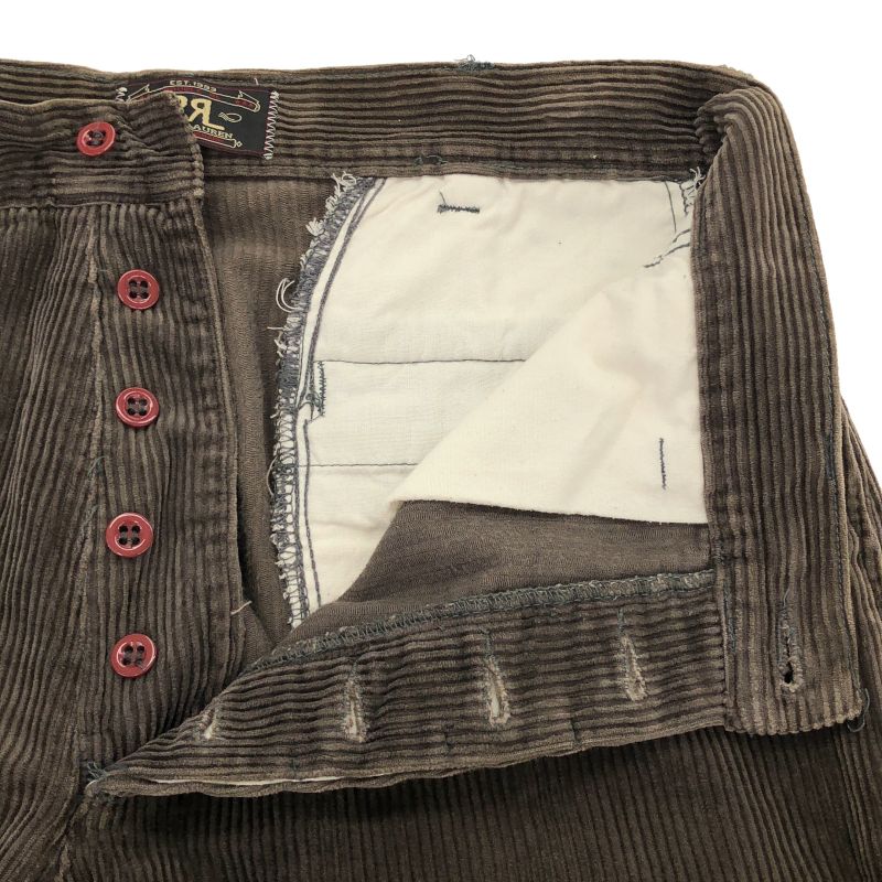 中古】90s RRL 太畝コーデュロイパンツ W32 ブラウン ダブルアールエル