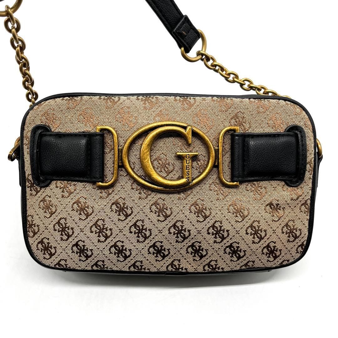 GUESS Monogram Logo Chain 2way Bag 3320 - メルカリ