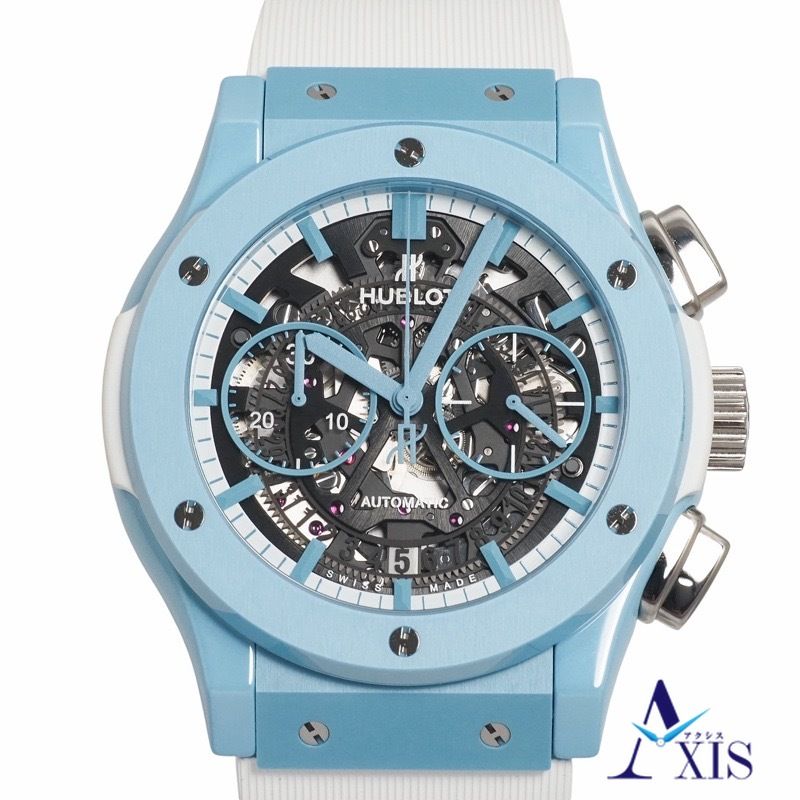 HUBLOT ウブロ アエロフュージョン クロノグラフ ライトブルー 77本限定 525.EX.0129.RW.TMY21 腕時計 678,380円
