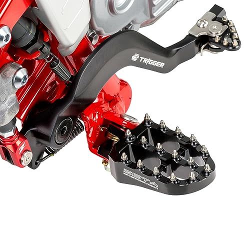 N◆ジータレーシング(ZETA RACING) SEROW250 '05-20,TRICKER '04-18,WR155R '20,XT250 '08-23 アルミニウムフットペグ ブラック 専用スプリング付属 高強度アルミ合金 ステップ ピ 35be99e5