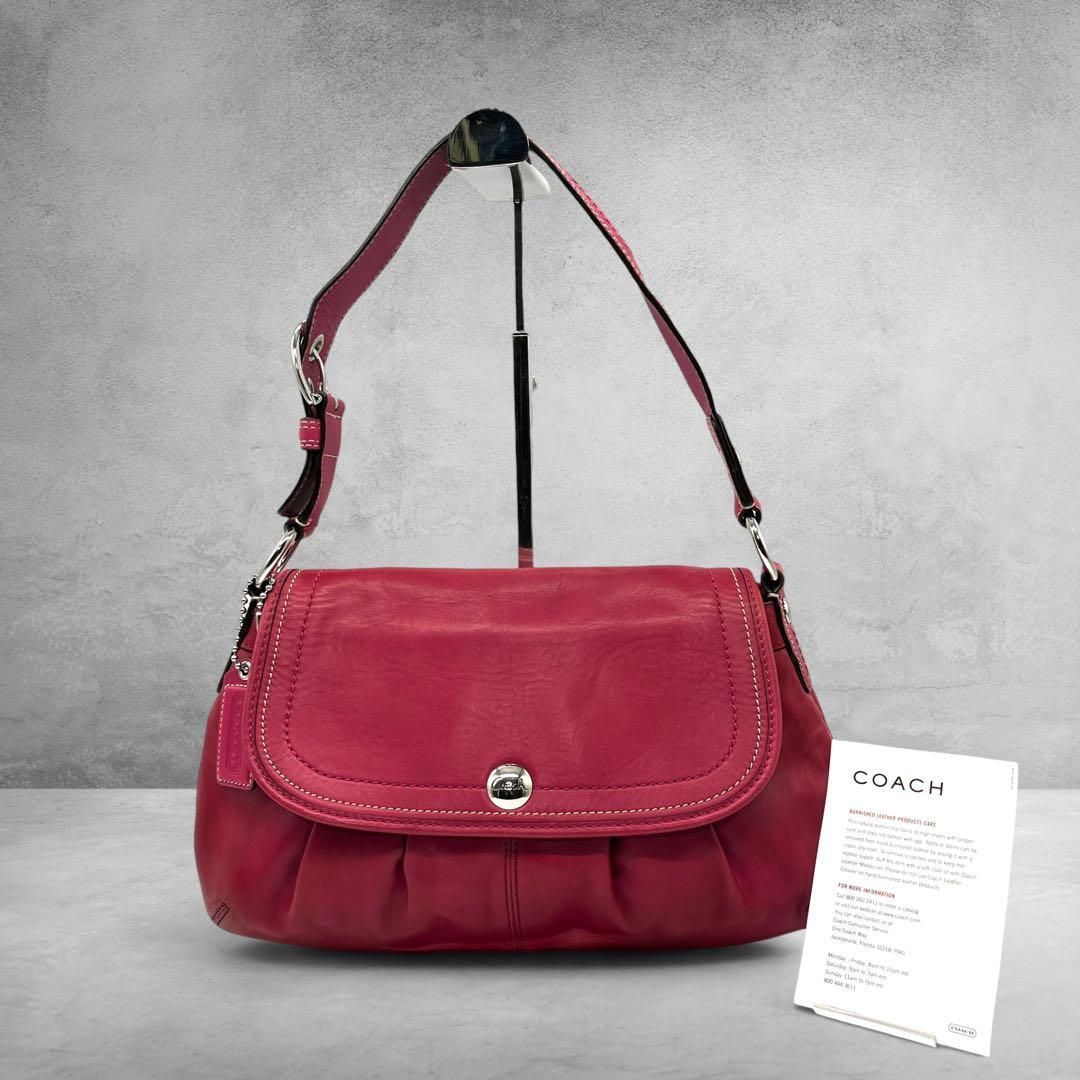 COACH SOHO フラップ ワンショルダーバッグ レザー ピンク y2k