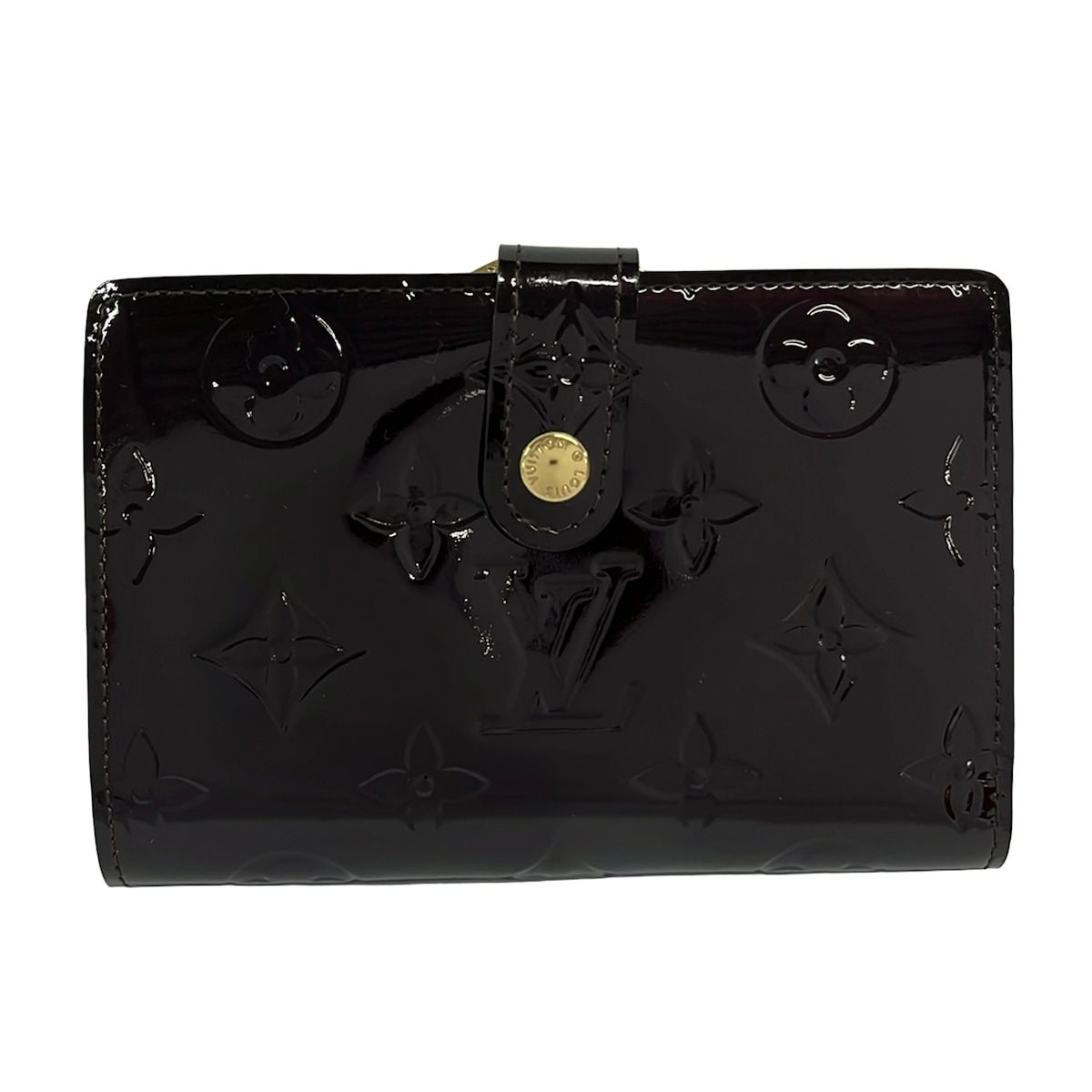 LOUIS VUITTON(ルイヴィトン) 2つ折り財布 モノグラムヴェルニ美品 ポルトフォイユ・ヴィエノワ M93521 アマラント レザー