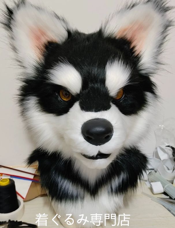 狼 犬 猫 着ぐるみ ヘッド ケモノ ファースーツ ぬいぐるみ コスプレ コスチューム Kurumi 一点物 D433