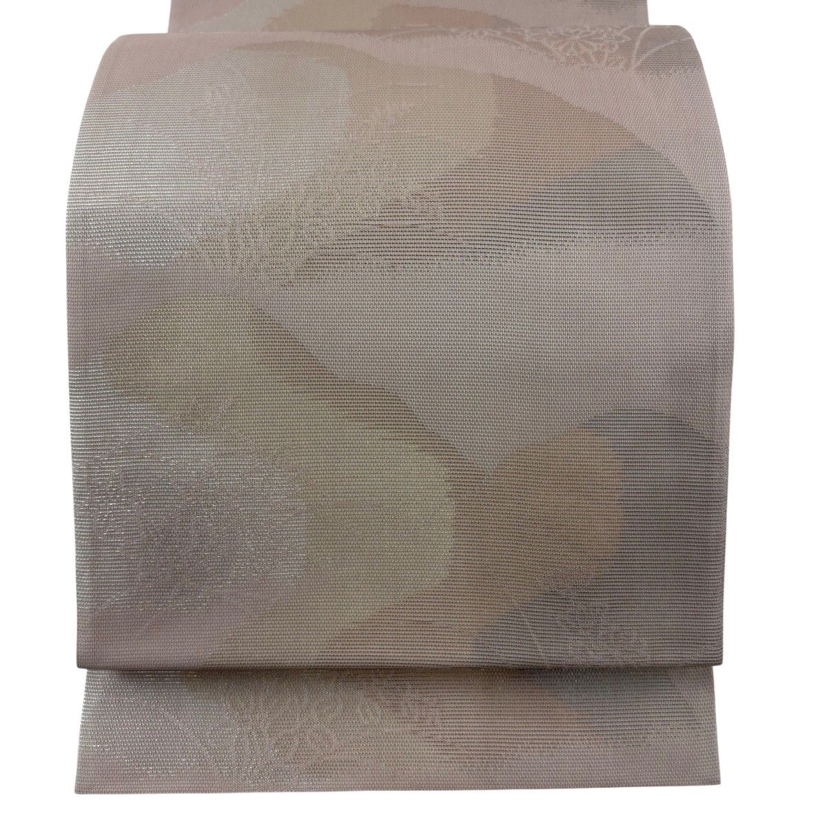 【美品】 袋帯 秀品 夏帯 絽 菊 萩 箔 ピンクベージュ 六通 正絹 【中古】