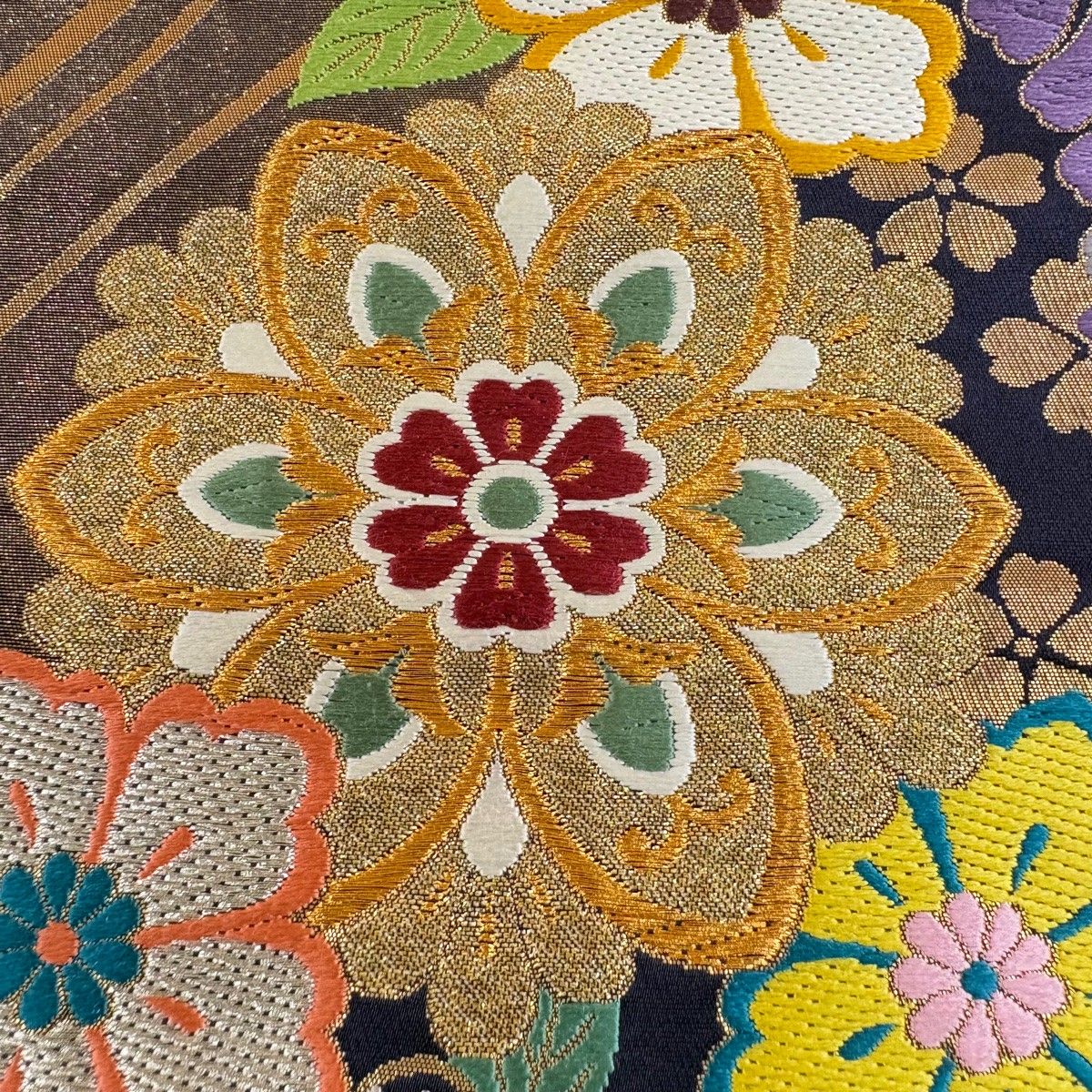 美品】 振袖 身丈164cm 裄丈66cm M 袷 袋帯フルセット 雪輪 枝垂れ桜