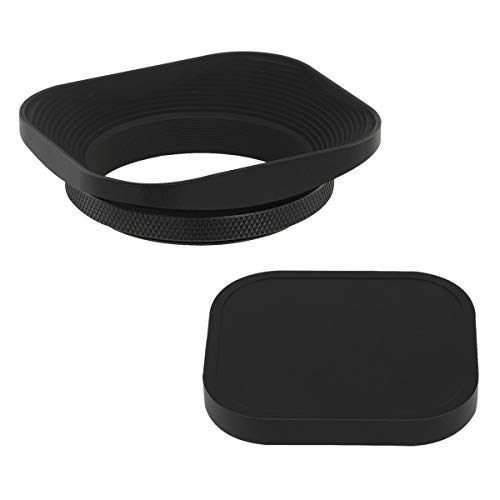 Haoge LH-E2T 49mm スクエアメタル ねじ込み式レンズフード キャップ付き に適用Sony RX1 RX1R RX1RII カメラ Sony E 20mm f2.8 28mm f2 30mm f3.5 35mm f1.8 50mm f1.8 Tt