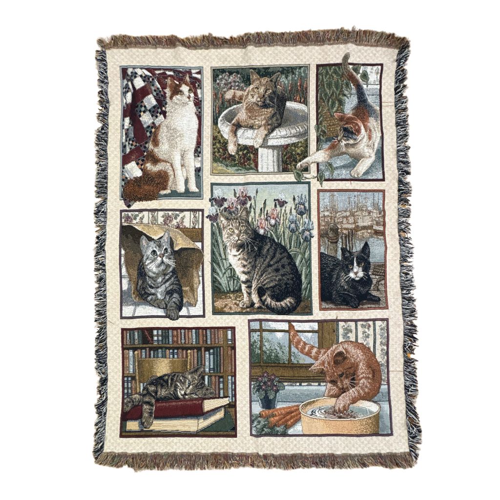 vintageラグ ブランケット マルチカバー タペストリー ネコ フォト アニマル 写真 Rug Blanket Cat Photo 4176 8,470円