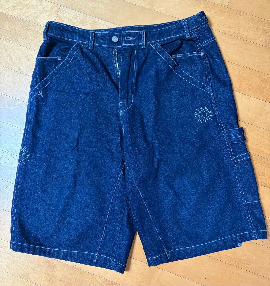3 ポリテ루 1/2 ヘマー デニム パンツ ミッド Indigo
