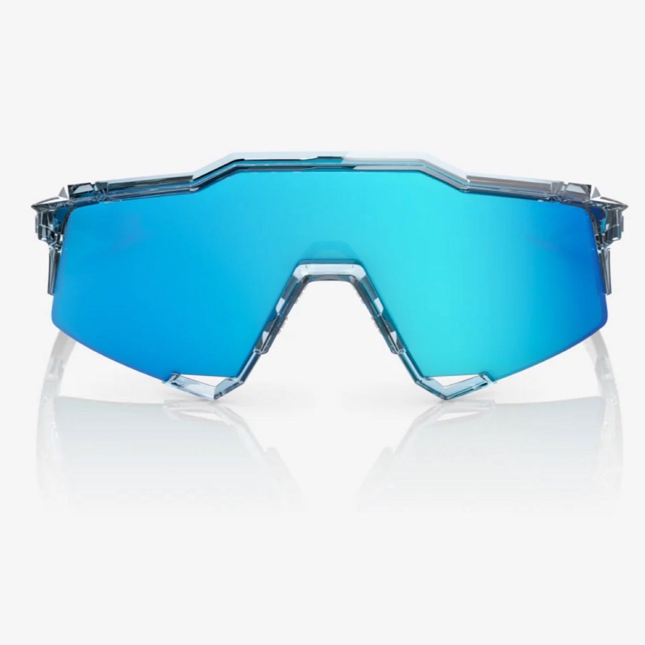 100% スポーツサングラス ブルーミラーレンズ 100%/ワンハンドレッド SPEEDCRAFT® Polished Translucent Mint Blue