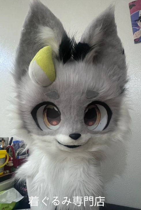 狼　犬　猫　着ぐるみ 　ヘッド ケモノ ファースーツ ぬいぐるみ コスプレ コスチューム Kurumi 一点物 D438