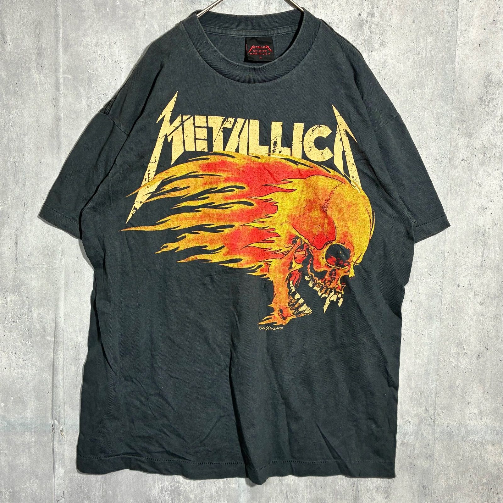 メタリカ　ドクロ 古着　Tシャツ　半袖　黒　ブラック　メンズ