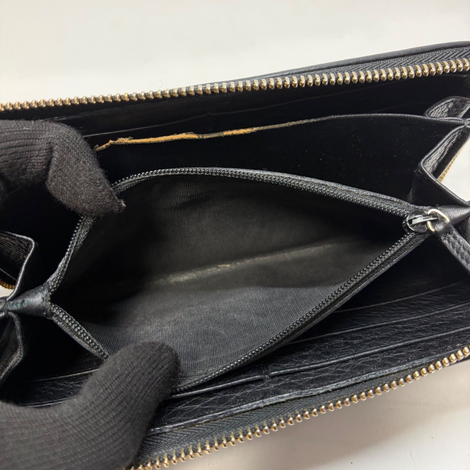 4675 GUCCI グッチ 長財布 インターロッキング ブラック レザー 