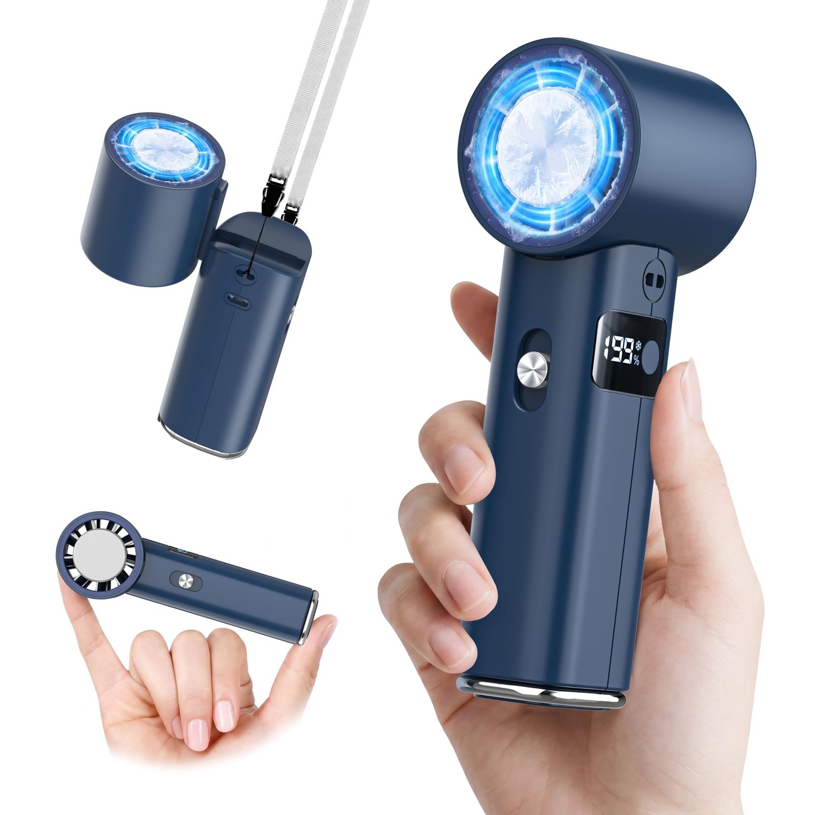 ハンディファン 冷却プレート付き 携帯扇風機 【超強力暴風・2026最強冷感】 冷却ファン 199段階調節 7000mAh大容量 Type-C急速充電 LCD残量表示 超高速モーター 静音 手持ち扇風機 折り畳み式 超軽量 首掛け 卓上 手持ち 6Way対応 12,106円