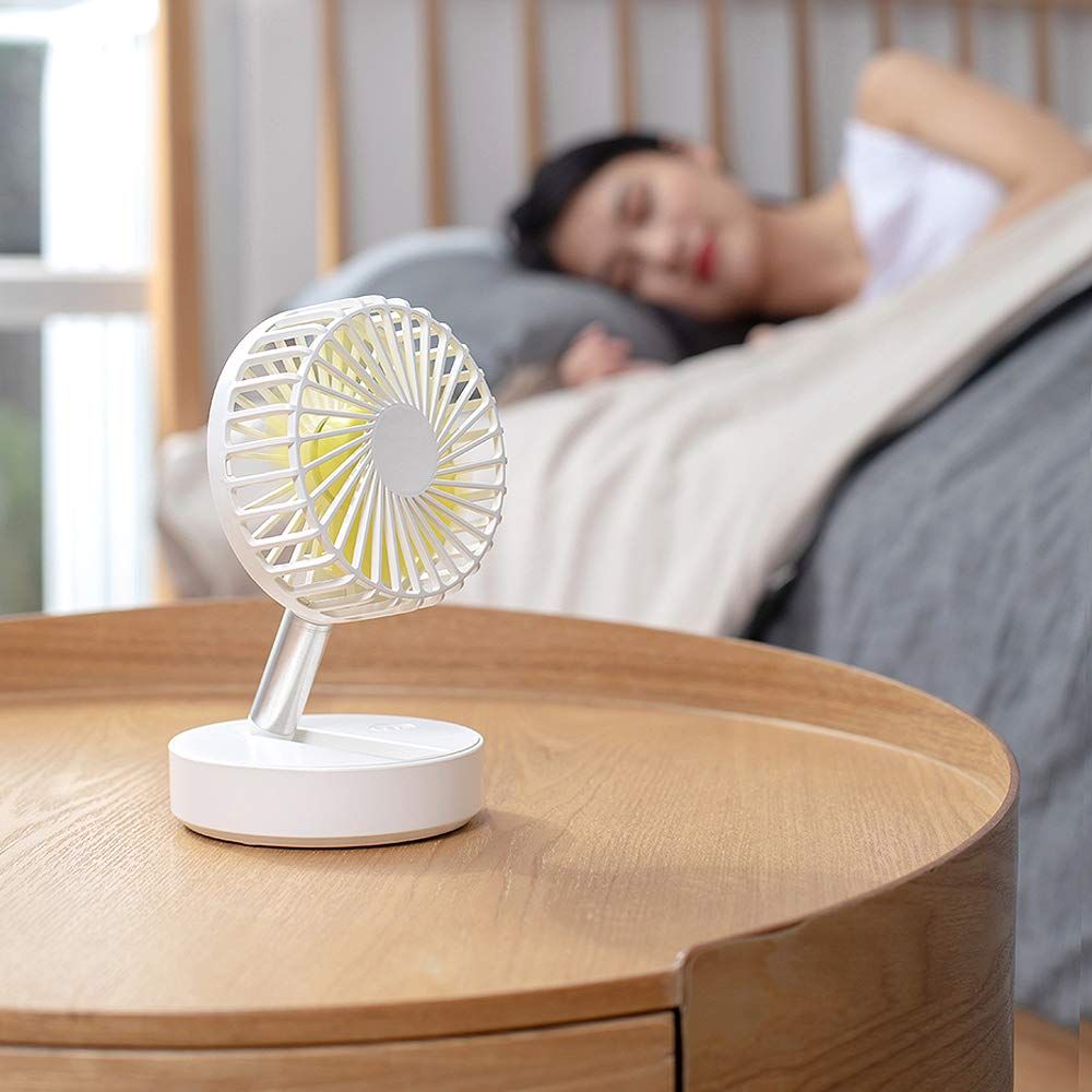 [EnergyPower] USB Type-C 充電式 折りたたみ扇風機 形状自由自在 5枚羽根パワフル送風 女性用ポーチに収まるコンパクトサイズ 静音 2000mAh大容量バッテリー 外部機器充電機能 省エネ設計 モバイル ポータブル 携帯用 旅行用 トラ