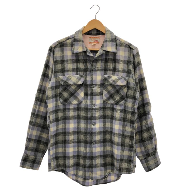 【中古】50s～styled by LEVIS オンブレループL/Sシャツ サイズ不明 ブラック×ブルー リーバイス[17]