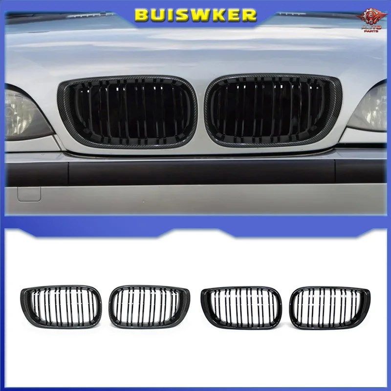 BMW 3シリーズ E46 4ドア 2002-2005年式 フロントキドニーグリル グロスダブルスラットフードグリル レーシンググリル