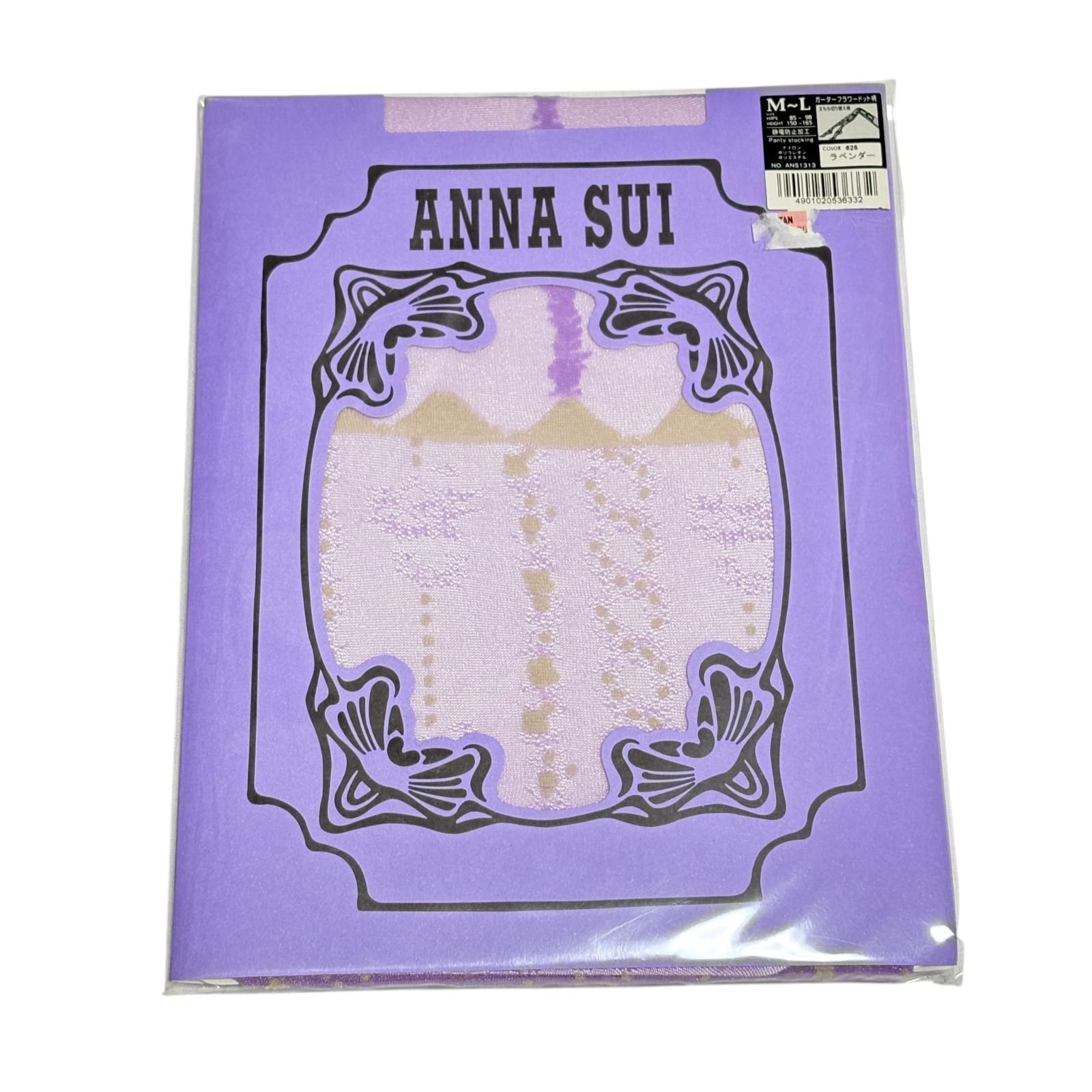 ANNA SUI アナスイ ガーターフラワードット柄 ストッキング M-L