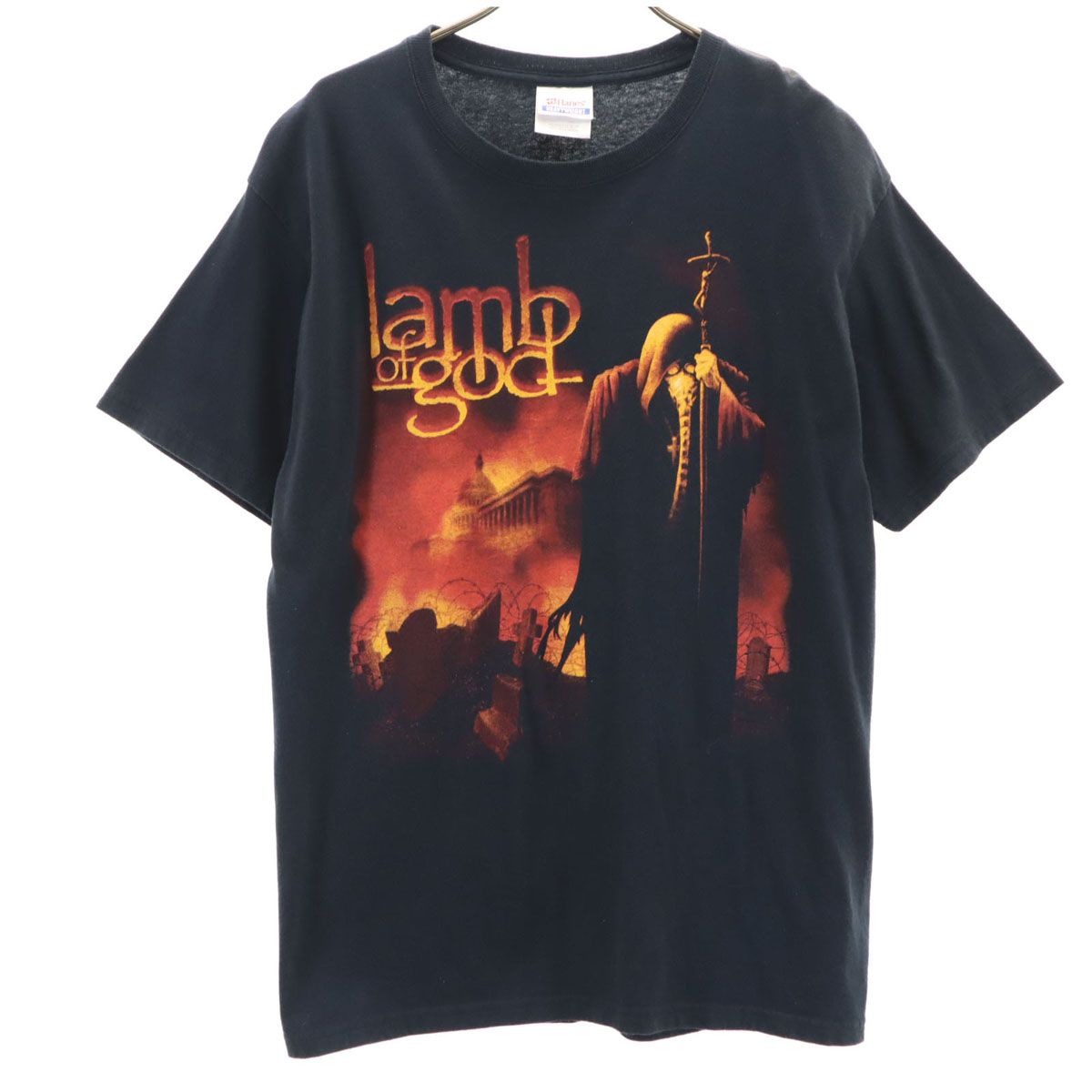 Hanes Lamb of God Short Sleeve T Shirt M Black Heavy Metal Band Lamb of God Mens Vintage