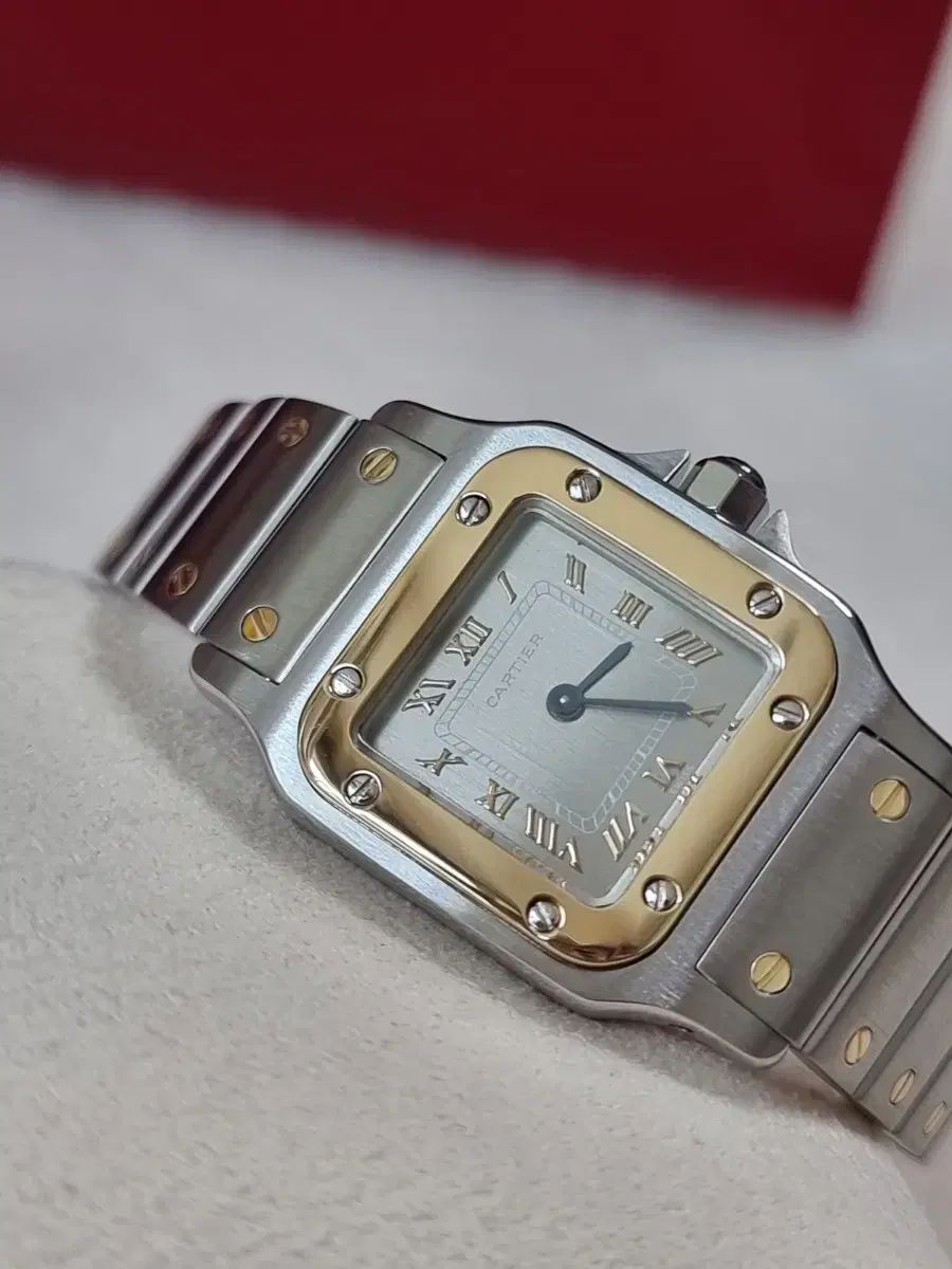 カルティエ サントス ガルベ 18K コンビ ロジウムダイアル クオーツ S レディース時計
