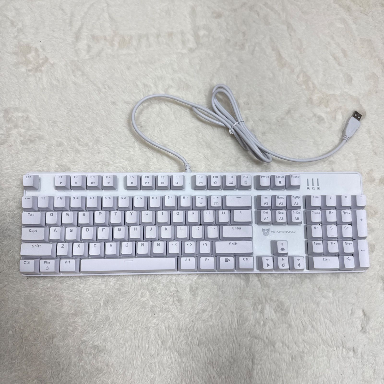美品】サンソニー ゲーミングキーボード N-J9PRO ホワイト 有線 - メルカリ