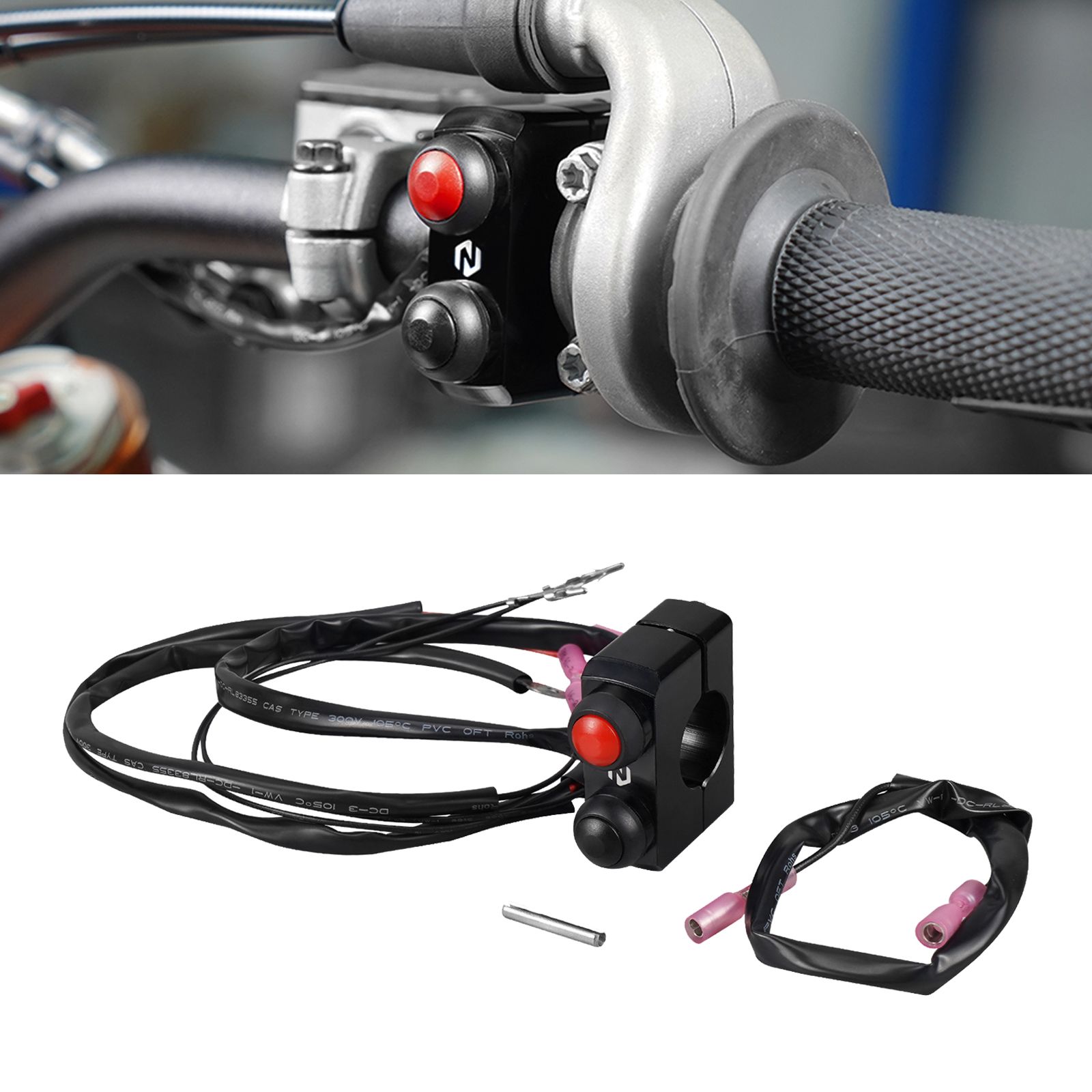 NICECNC KTM EXC300 EXC250 EXCF350 EXC450 XCW300 SX125 SXF250 SXF450 スタートキルストップスイッチボタン 2008〜2023対応 Husqvarna Gas Gas対応