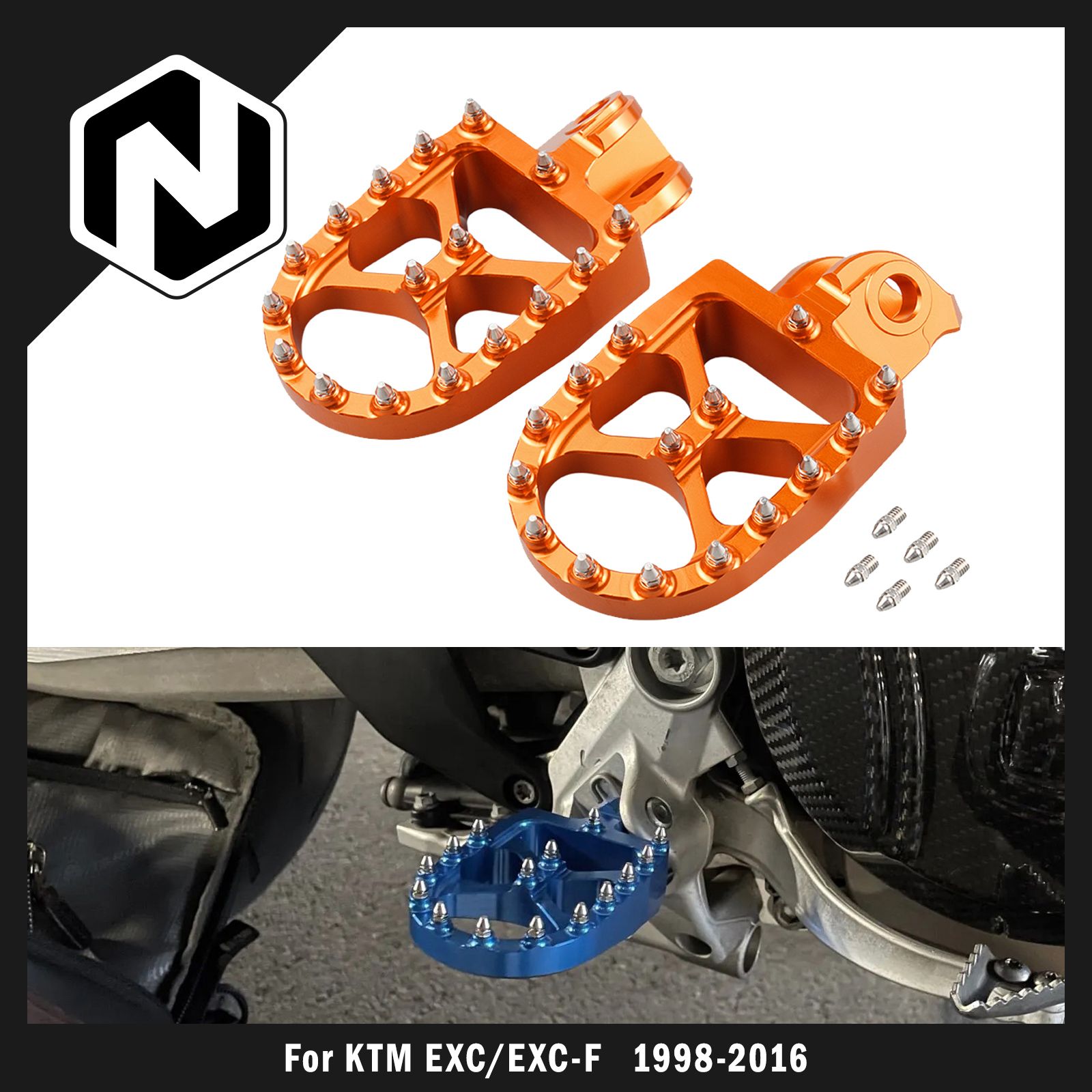NICECNC KTM EXC300 EXC250 EXCF350 EXC450 1998〜2016対応 フットペグ