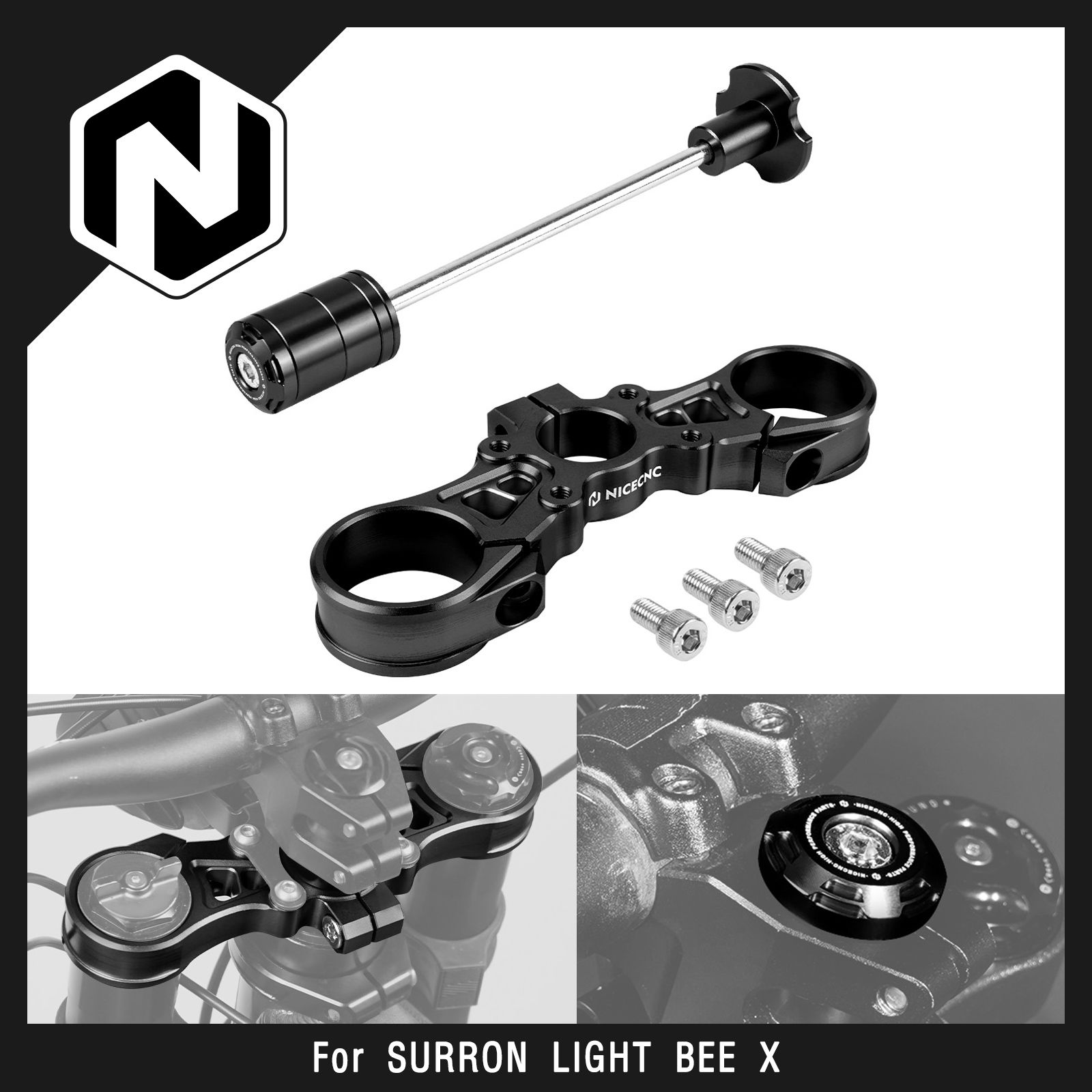 NICECNC Surron Light Bee X Light Bee S対応 アッパートリプルクランプ トップリンク フロントフォークサスペンションコア 電動ダートバイク用 21,282円