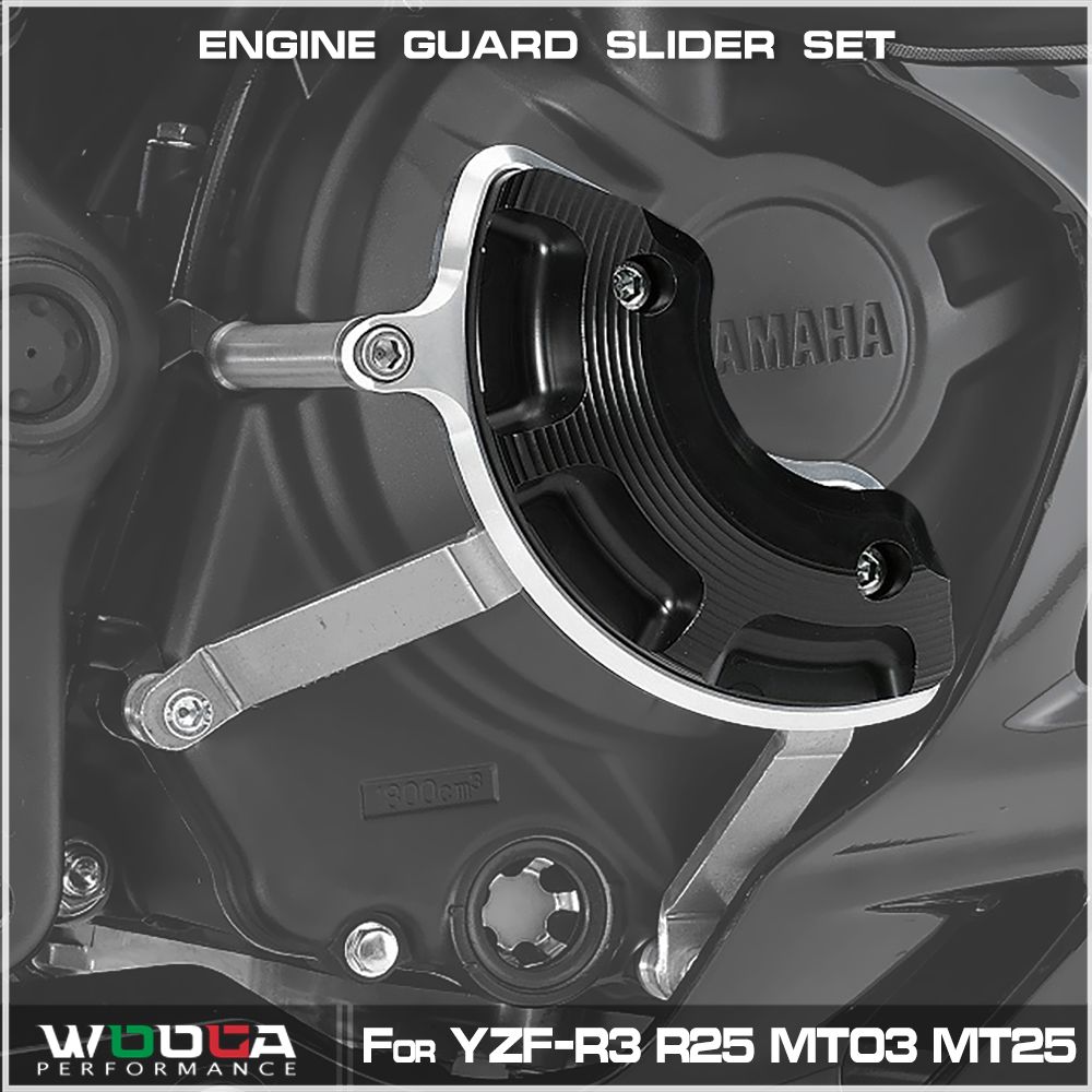 WOOGA ヤマハ YZF-R3 R25 MT-03 MT-25対応 エンジンガードスライダー フェアリングフレームスライダー クラッシュパッド ステータープロテクター 2019〜2023