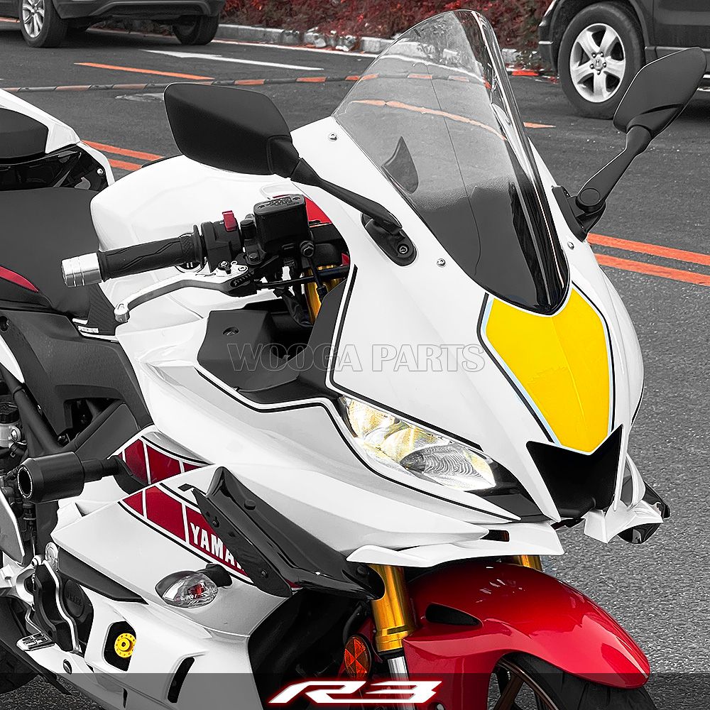 WOOGA ヤマハ YZF-R3 R25 2019〜2022対応 フロントウインドシールド ウインドディフレクター ABS製